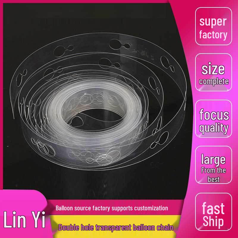

Clear Double Hole Balloon Chain Connector - 5m for Weddings & Birthdays
