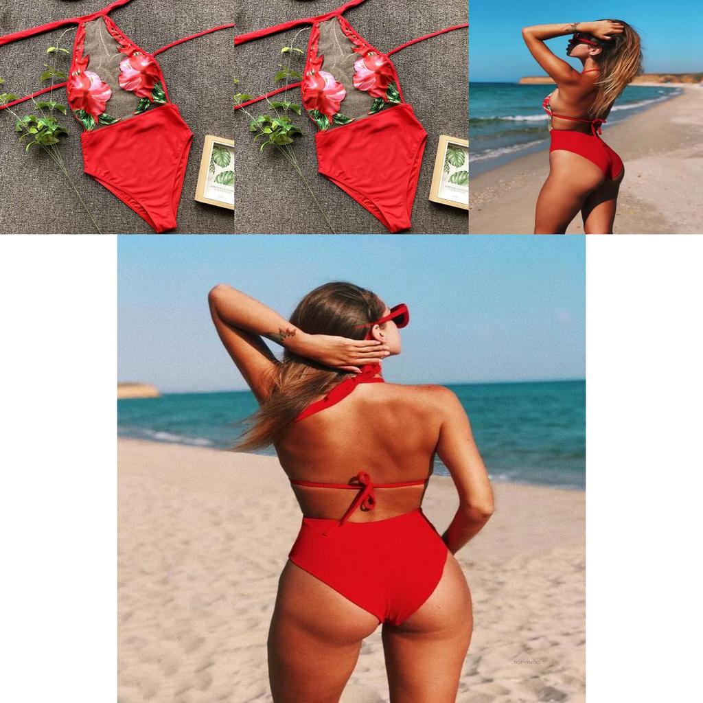Stylish Women's One Piece Beach Swimsuit Swimwear Bathing Monokini Padded Bikini Flower For Effortless Summer Elegance