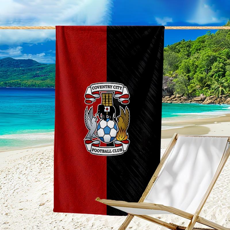 Strandtuch mit aufgedrucktem Wappen des Coven-try Football Club, superweiche Mikrofaser, perfektes Geschenk zum Geburtstag, für Pool, Strand, Reisen, für Familie und Freunde