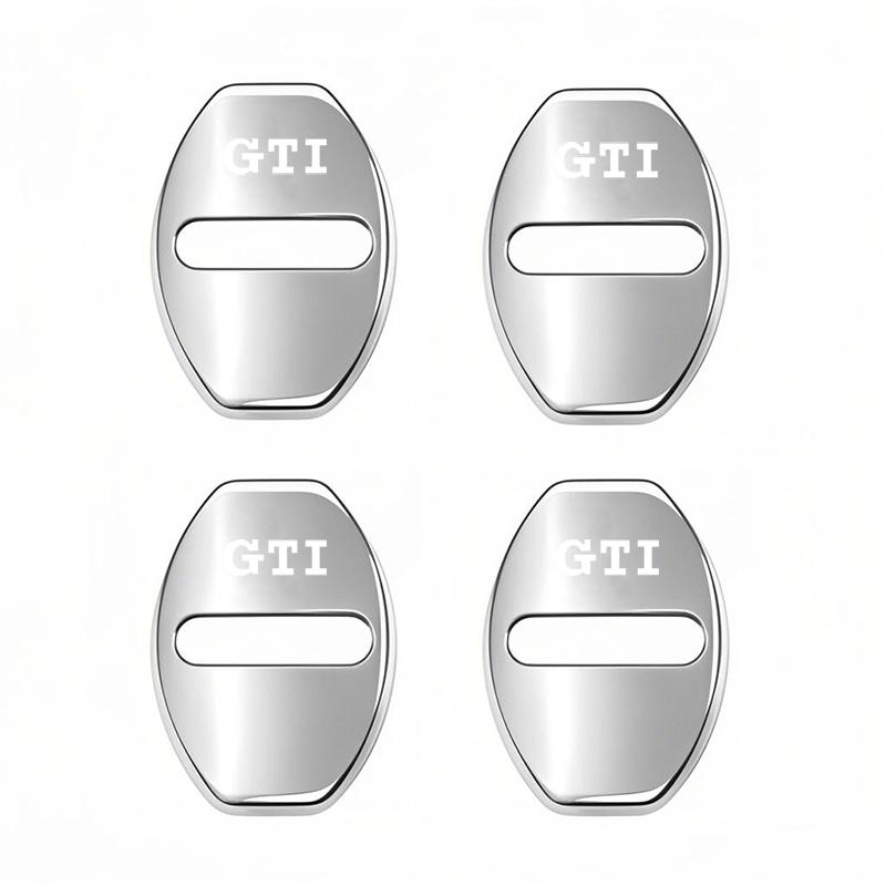 Lijk1 4Pcs Metal Car Door Lock Cover Protective Buckle Cover Sticker Tire Valve For VW GTI Polo Golf MK6 Passat Tiguan Arteon Jetta CC