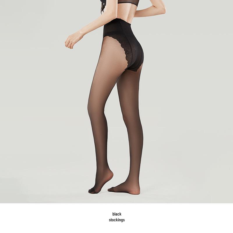 Women's Ultra-Thin Invisible Black Silk Anti-Snag Pantyhose - High-Transparency, Zero-Feel, Non-Rolling, 0D Bare Leg Style.