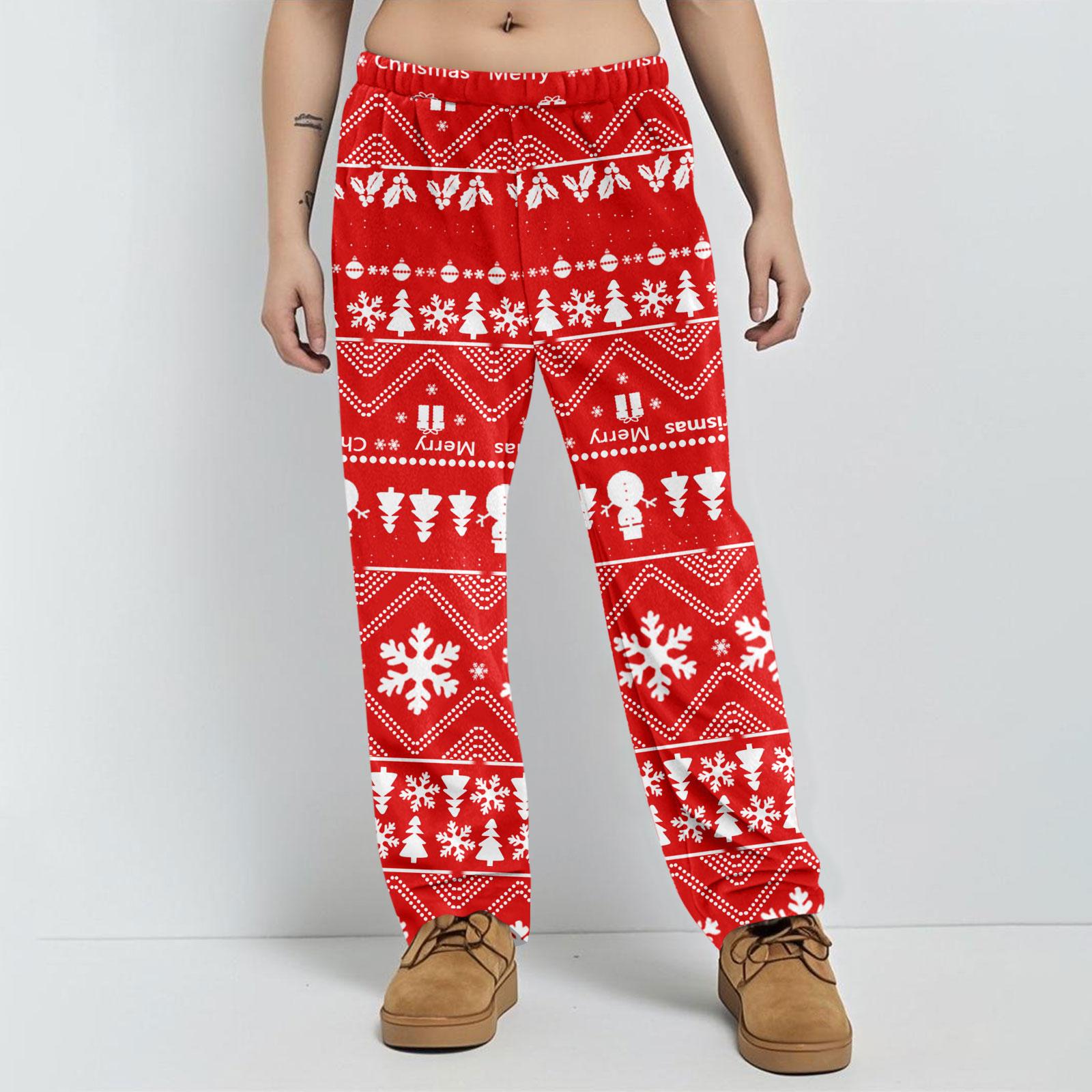 

Pajama Pants Sleepwear Casual Drawstring Elastic Waist Pants Comfy Straight Yoga Loose Trousers XL Кіновар