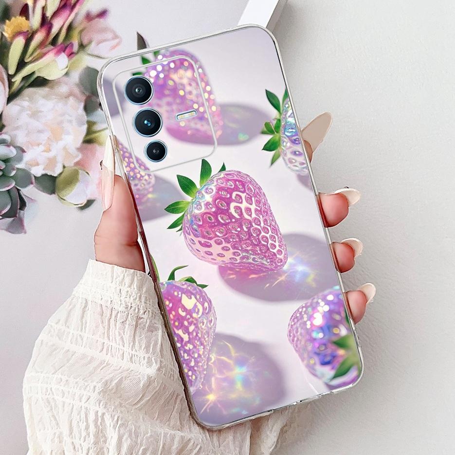 For Vivo V23 Pro Case V2132 Cute Love Heart Painted Cover Soft Slim Phone Case For Vivo V23e V 23 Pro VivoV23 5G Back Cover Bags