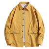 Men's Long-sleeved Casual Loose Military Work Jacket Tops Trendy Big Pocket Shirt