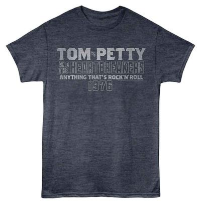 Tom Petty - Gestapelter Text - Frontdruck Erwachsenen Heather T-Shirt - Marine Heather Unisex T-Shirt