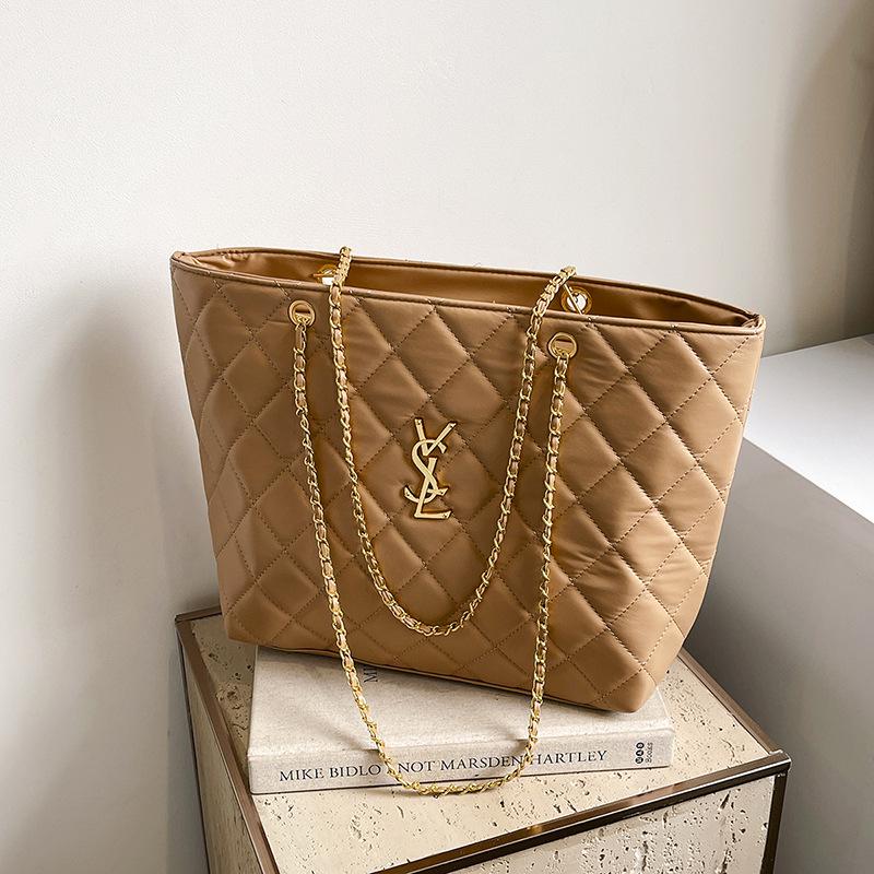 

Женская осенняя сумка с ромбовидным узором - Корейский стиль, большая вместимость, на цепочке, на плечо, для работы и поездок хаки