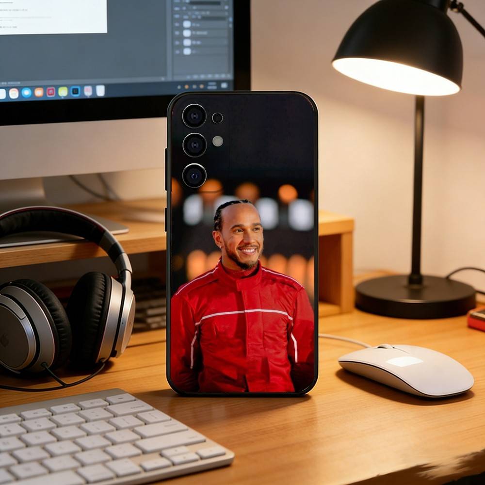 L-Lewis Hamilton Phone Case Black Silicone Soft For Samsung S25,S24,S21,S22,S23,S30,Ultra,S20,Plus,Fe,Lite