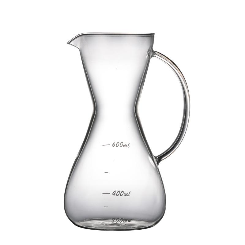 Кофейник для совместного использования из высокоборосиликатного термостойкого стекла, набор для ручного заваривания, кофейный набор, стеклянный кофейник