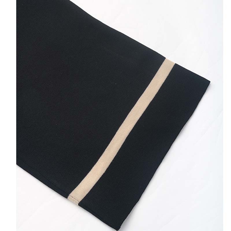 Women's Color Collision Fashion Casual Suit Autumn Winter V-neck Long Sleeve Pullover High Waist Wide Leg Pants Two Pieces Sets