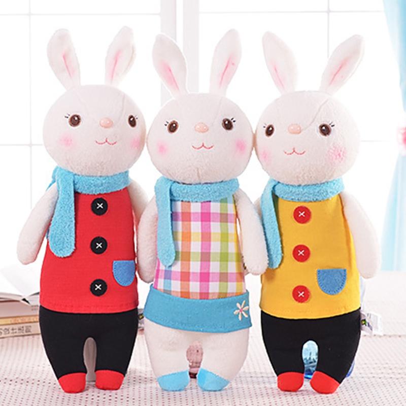37cm/14in Stuffed Rabbit Plush Toy Easter Bunny Figure PP Cotton for Doll Room Decoration Kid Emotion Appease House Orna
