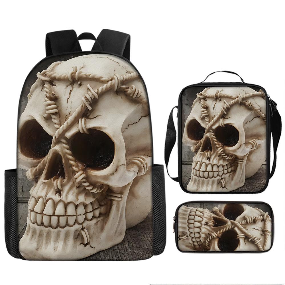 Skull Schoolbag for Primary School Students, Kindergarten New Schoolbag for Boys and Girls, Grades 2345 and 6
