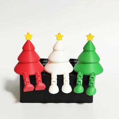 3D Printed Colorful Christmas Tree with Movable Joints - Desktop Ornament & Gift