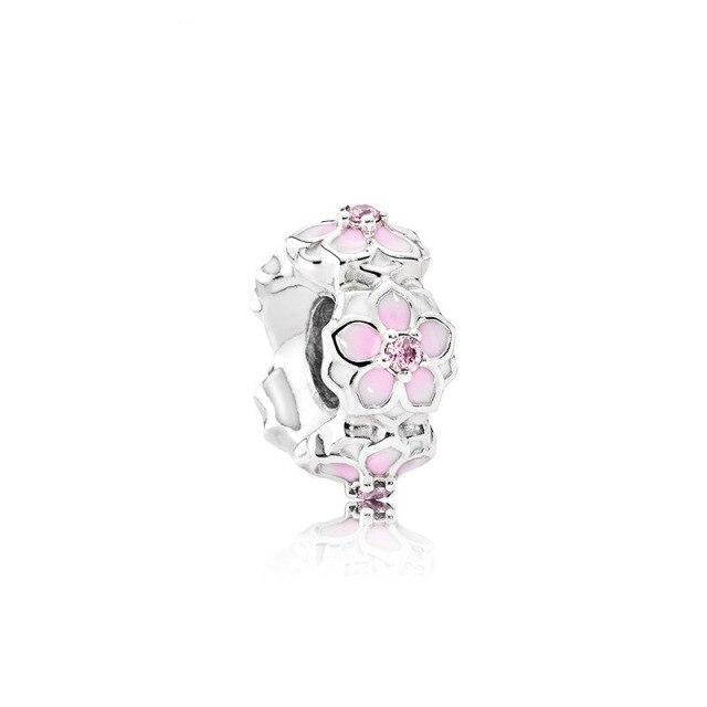 Charm Original Pink Peach Blossom Butterfly Love Series Beads Suitable for Original Ladies Bracelet Jewelry