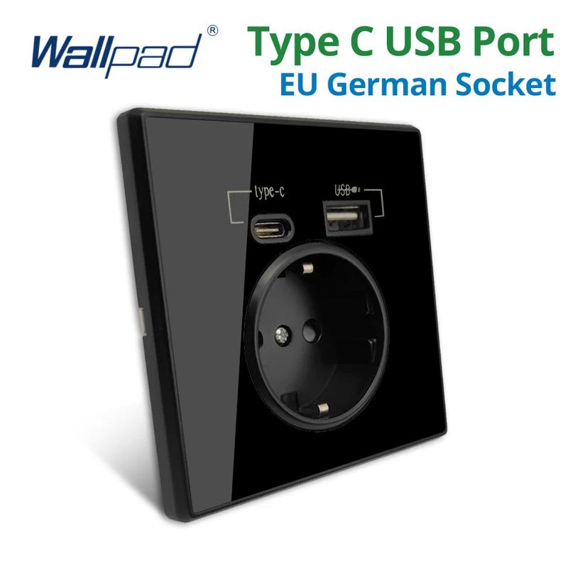 Presa con Interfaccia Tipo-C, Pannello Acrilico Standard EU Francese Standard Tedesco Presa Standard Francese con USB