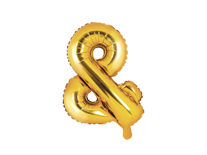Balon Foliowy Litera "&" Złoty 35 Cm