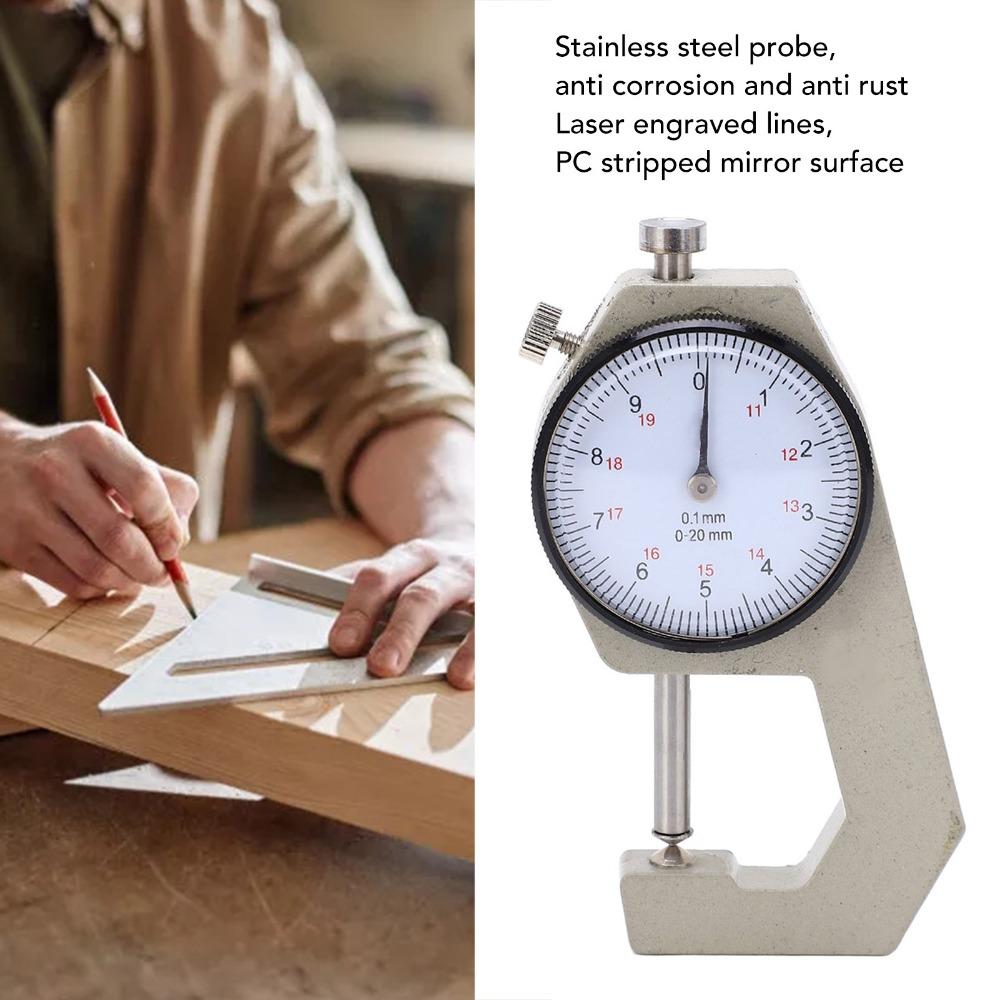 Pointer Display Thickness Micrometer 0-20mm Range Portable Thickness Meter  For Metals