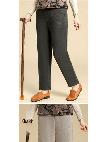 Velvet Straight-Leg Pants for Women - Winter and Spring Fashion for Elderly & Middle-Aged