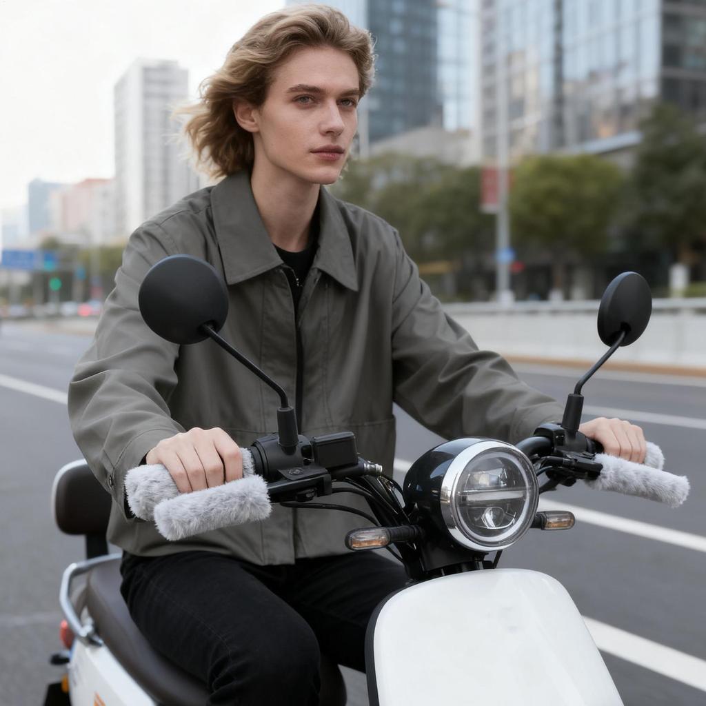 Motorcycle Hand Grips Non-Slip Warm Protector Motorcycle Handlebar Grip Thermal Muffs For Men Women Tricycle ATV Motorbike