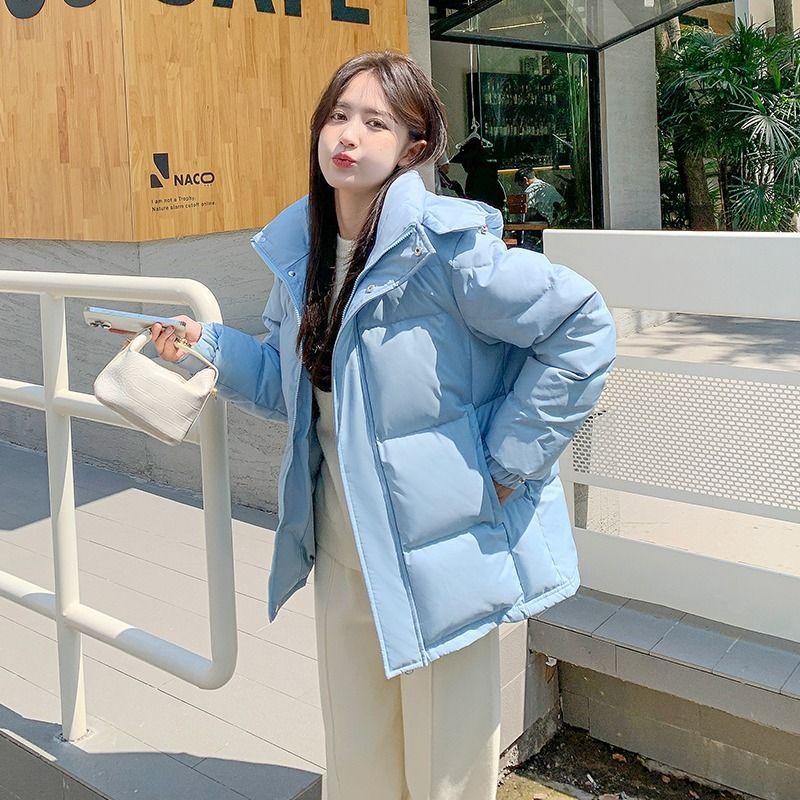 Women's Short Winter Style Thickened Korean Style Loose Cotton Coat for Small People, Women's Jacket