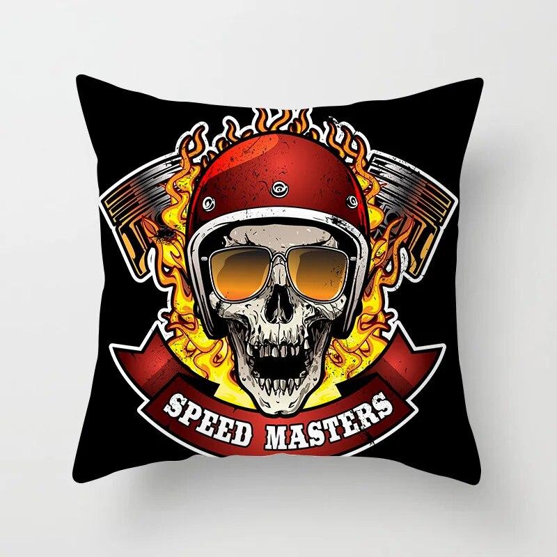Schwarz Grau Totenkopf Gesicht Wohnzimmer Deko Kissenbezug Auto Halloween Sofa Kissenbezug