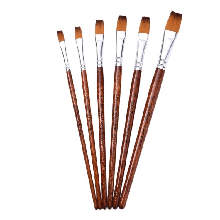 

6Pcs Watercolor Paint Brush Set for Acrylics Oil Watercolor Gouache Painting Nylon Bristle Brush for Artist Beginner 1