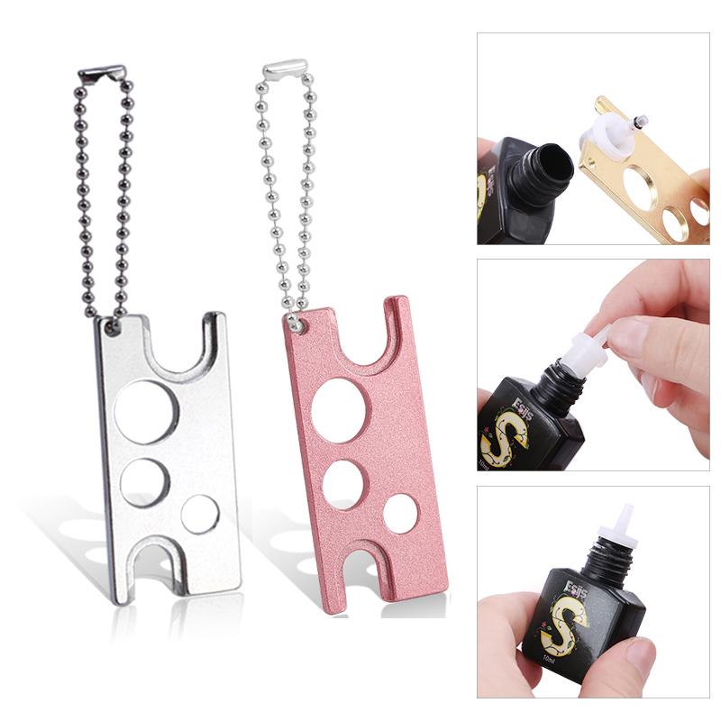 Stainless steel Caps Opener for Universal Eyelash Glue Replacement Bottle Mouth Head Anti-blocking Eyelash Tool