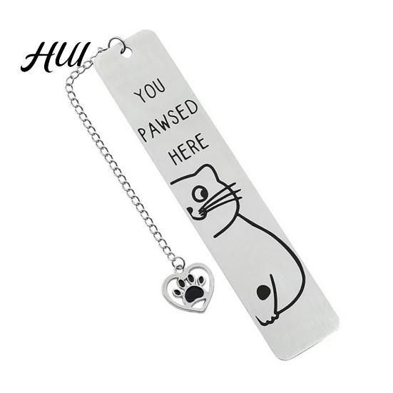 Funny Quote Bookmark Cute Cat Bookmark, Metal Page Marker with Creative Durable Quotes, Stainless Steel for Readers, Lover Gift Cartoon
