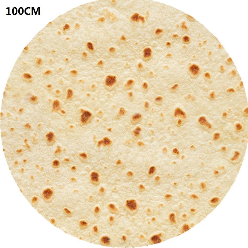 1pc Tortilla Blanket Pepperoni Pizza Round Realistic Donut Soft Warm Cookies Lavash For Bed Sofa Travel Gift Adult Kids