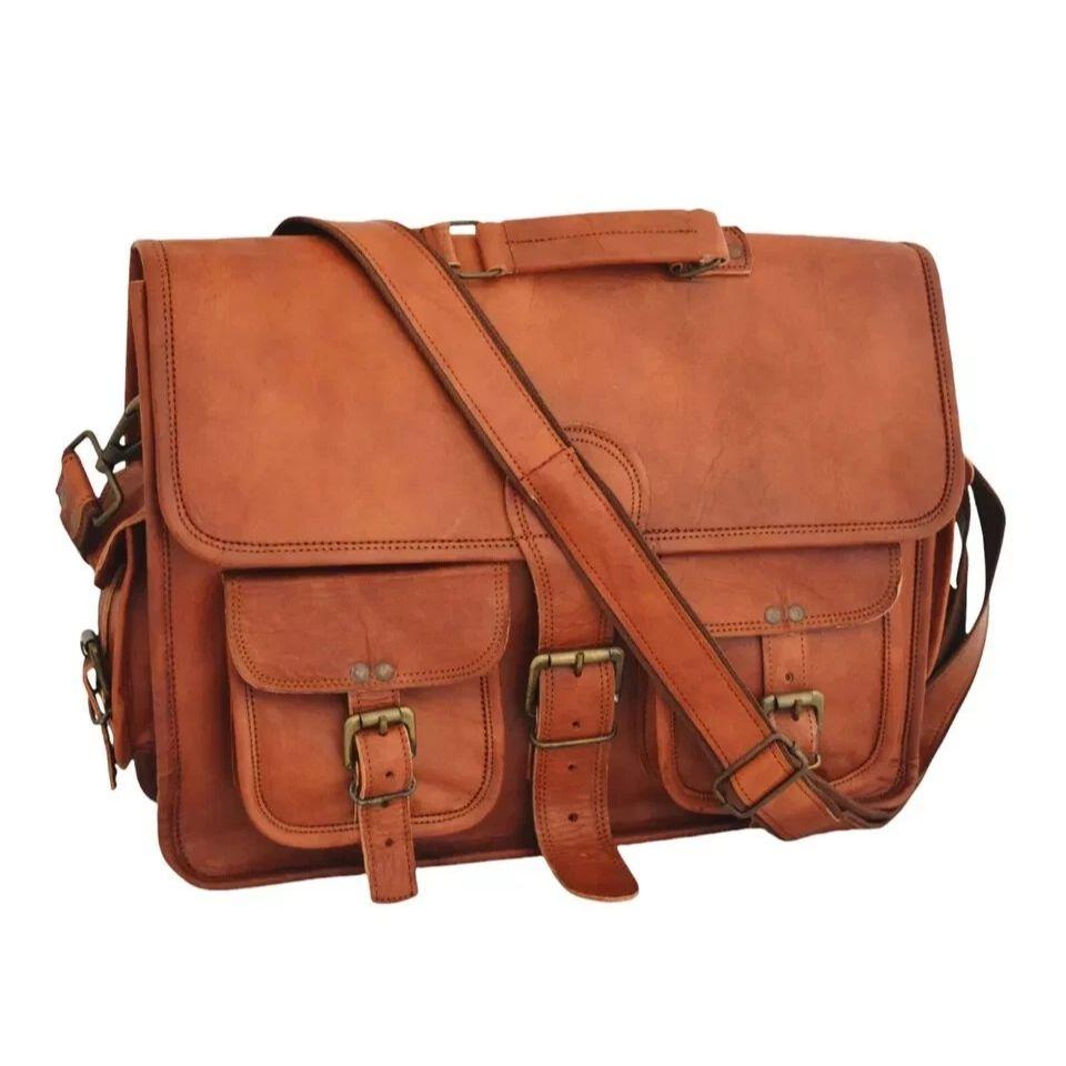 Handmade  Leather Laptop Messenger Bag for Men Satchel Office Bag Newd