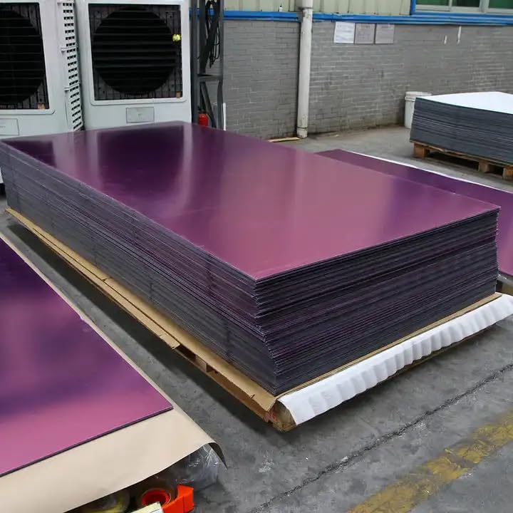 Set of 2 Purple Acrylic Mirror Sheet,1/16" (1.5mm) Violet Mirror Acrylic Plexiglass Plastic Sheet (Actual Size 11.875" x 11.875")