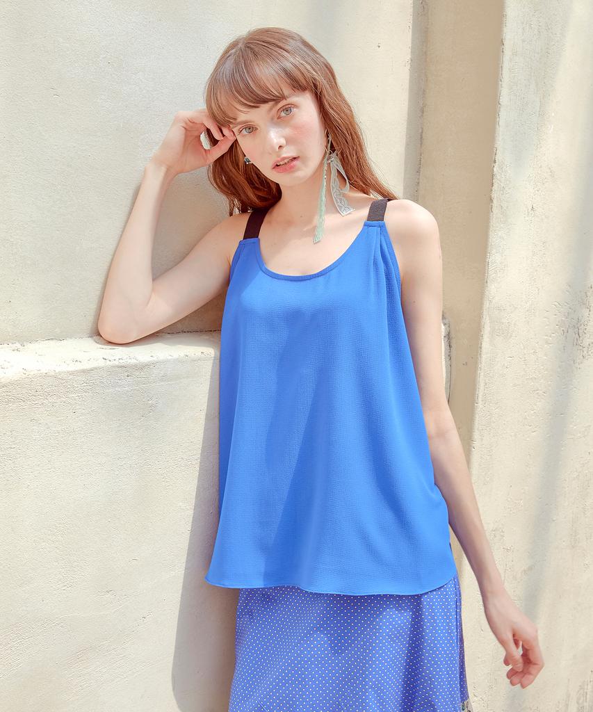 ETMON Back Overlap Blouse Blue