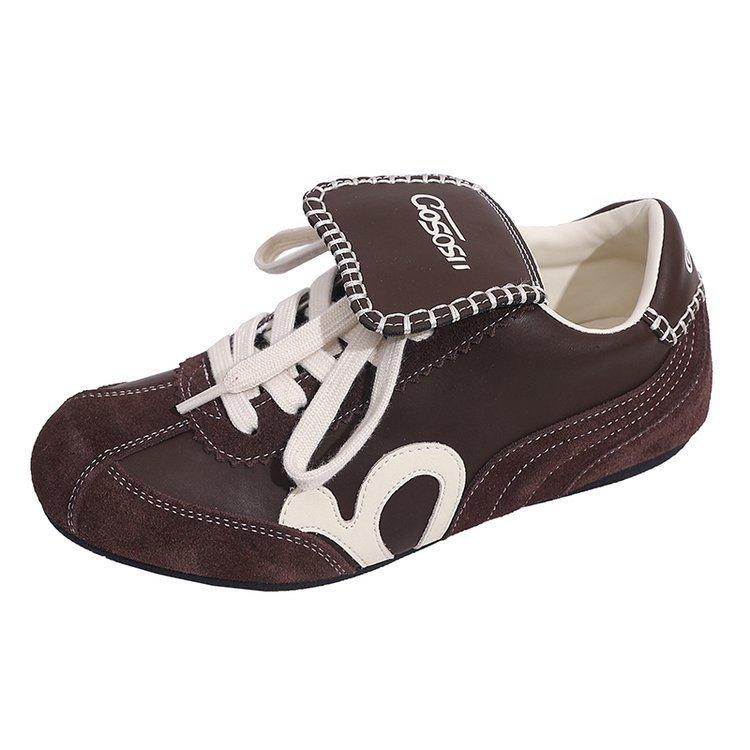 

Velvet version retro flip German training shoes women s autumn new versatile inner height increase round head casual shoes Forrest Gump shoes sport 40