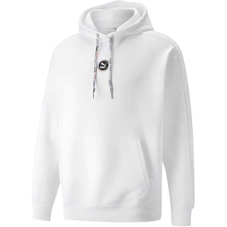

Puma Однотонная толстовка с логотипом и шнурком с длинными рукавами, топы унисекс, белый 535374-02 L