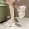 Fashion 8.5CM Platform Sandals Women Bling Wedge High Heels Summer Rhinestone Hook Loop Chunky Sandalias Beach Slippers Zapatos Mujer