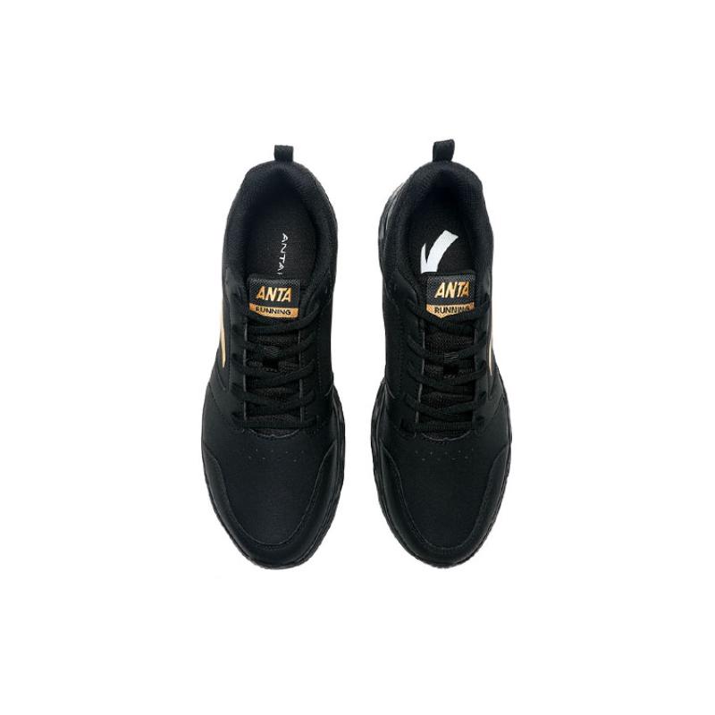 Anta Running Collection Anti-Slip Wear-Resistant Low-Top Running Shoes Men's Black Gold Sneakers 912355581-11