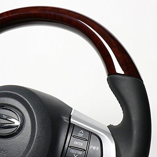 REAL Brown Wood Steering Wheel for Move (LA150), Stella, Cast (LA250), and Pixis Joy (M90-BRW-BK-MOV)