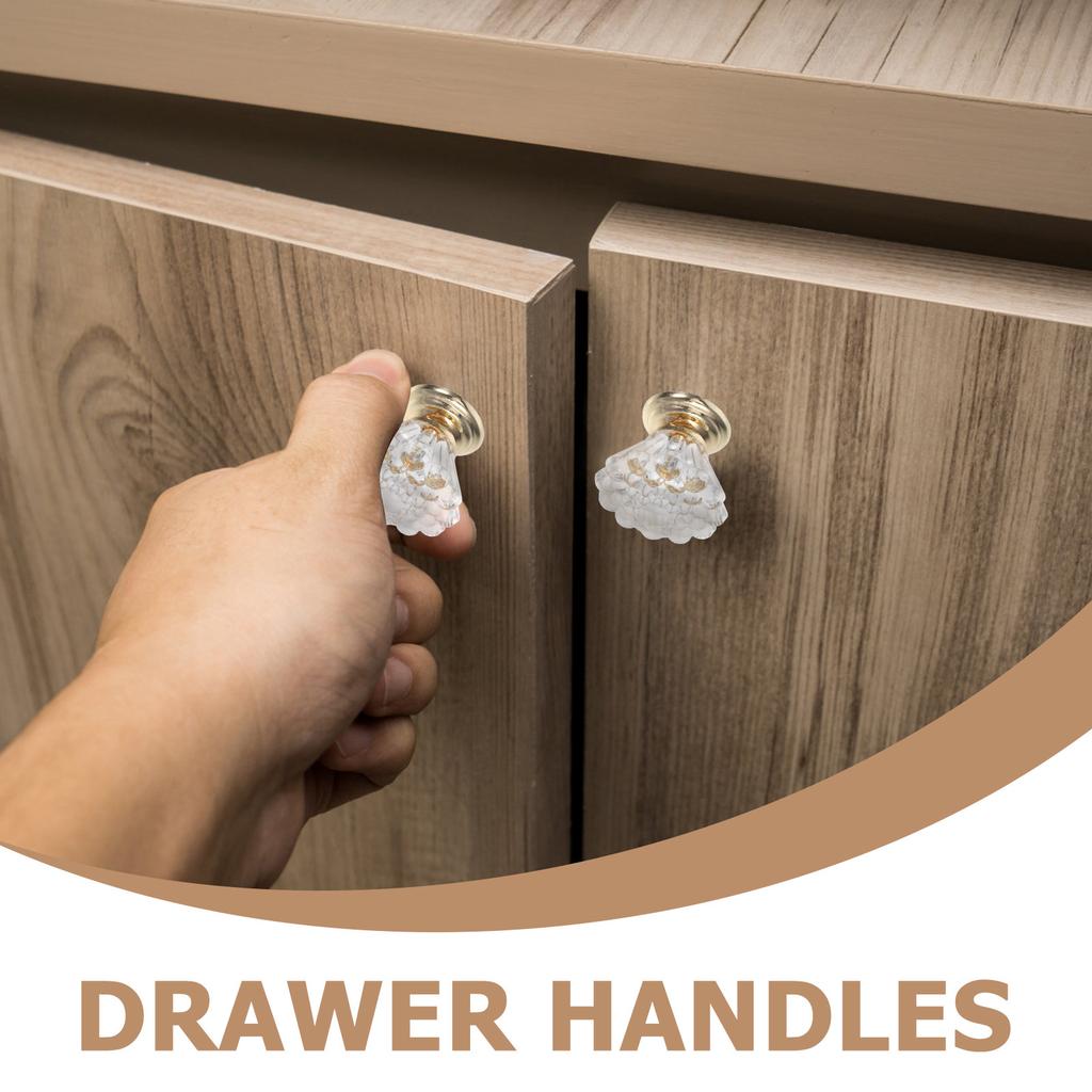 10Pcs Clear Glass Drawer Pulls Crystal Acrylic Knobs for Cabinet Doors Dresser Hardware Single Hole Easy Install Home Renovation