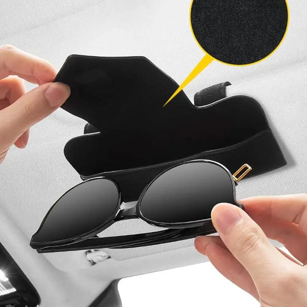 Sunglass Holder for Car Visor, Leather Car Glasses Holder Clip, Visor Accessories Eyeglasses Holder