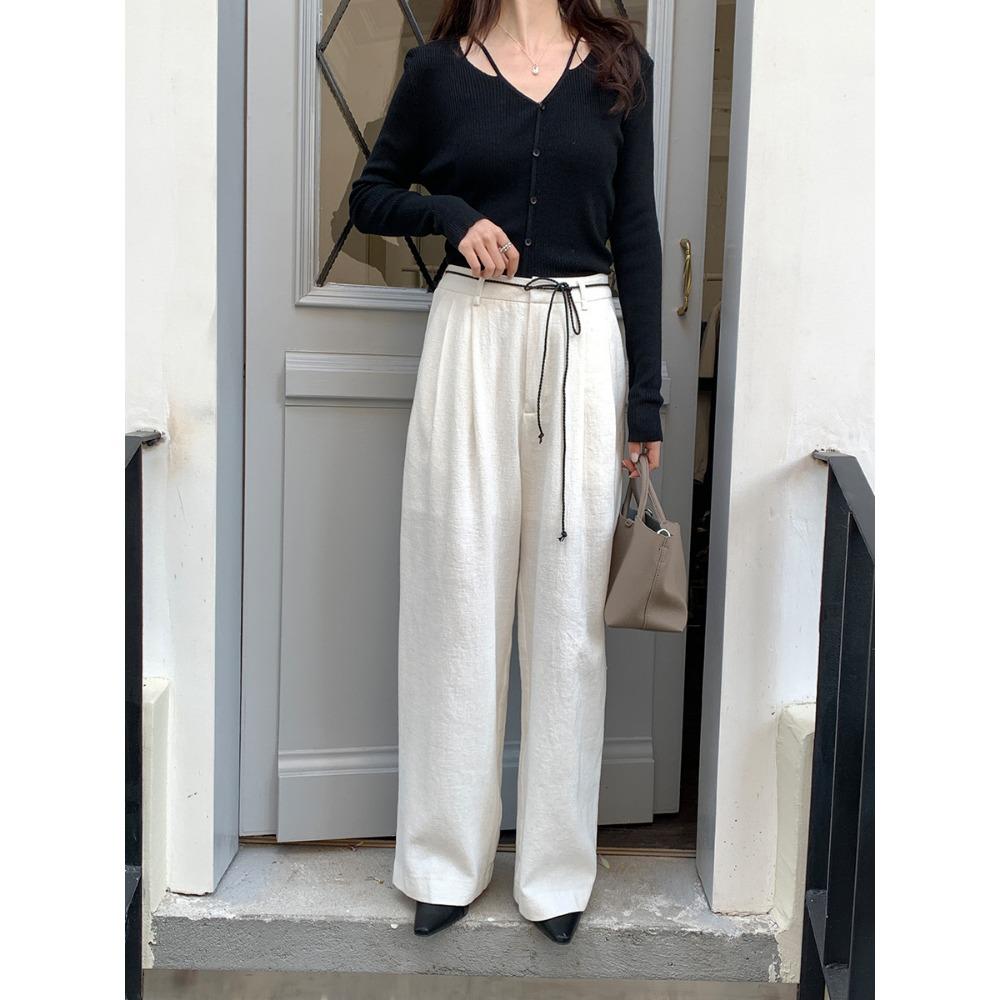 High-waisted Straight Casual Pants for Women's Spring and Summer New Korean Version Lazy Loose and Thin Floor-mopping Wide-leg Trousers