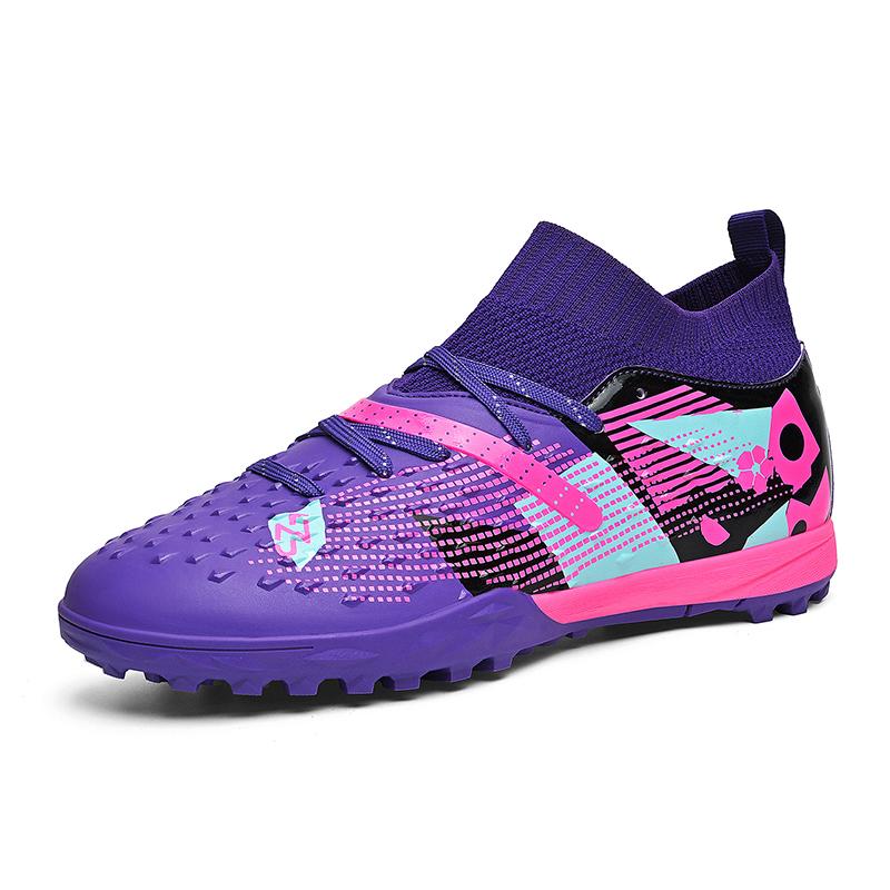 Purple Football Shoes for Men And Women Professional Soccer Cleats Training Shoes for Outdoor Artificial Grass