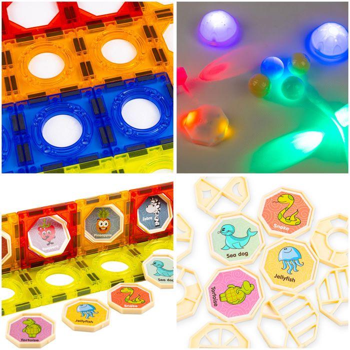 Blocs magnétiques de construction circuit lumineux, 75 pièces – Kinderplay (KP2208)