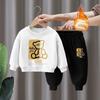 Autumn Baby Girls Clothes Set Kid Boy Cartoon Bear Printed Sweatshirt Pullover And Pants 2pcs Suit Children Top Bottom Tracksuit