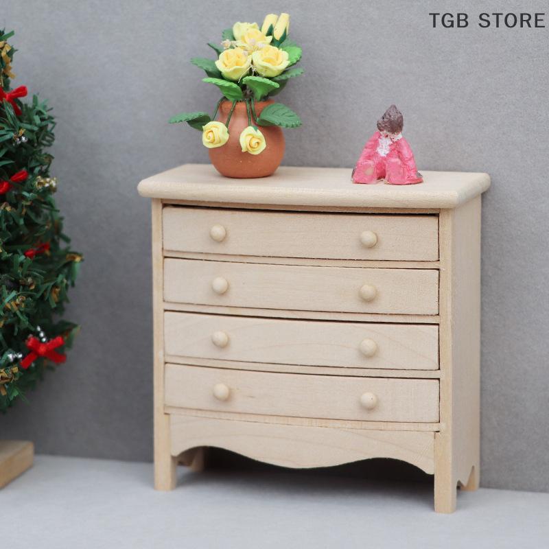 1/12 Multifunction Wood Furniture Miniature Model Dollhouse Cabinet Bookcase Toy