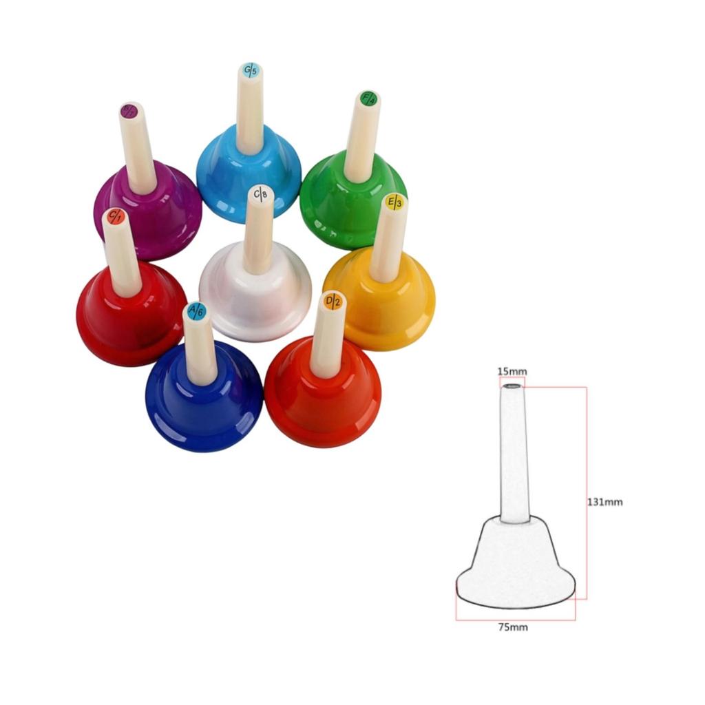 Hand Bell Color-Coded Musical Handbell Metal for Classroom, Children, Beginners
