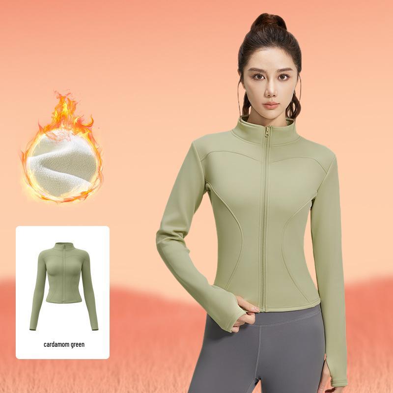 Women's Juyitang Stand-up Collar Yoga Jacket for Running & Cycling - Slimming, Elastic Fitness Top