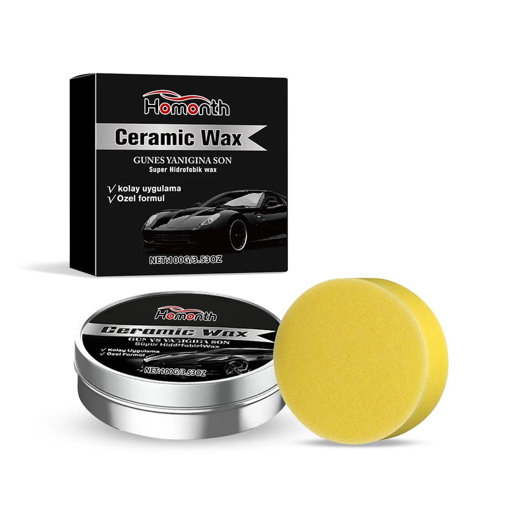 Homonth Car Care Wax, car polishing, renovation, paint scratch repair, paint surface brightening, dirt prevention, 1 set