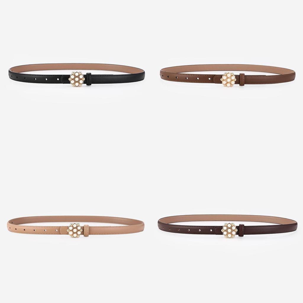 Genuine Leather Woman Belt With Rhinestones For Dress And Jeans Fashion Accessory