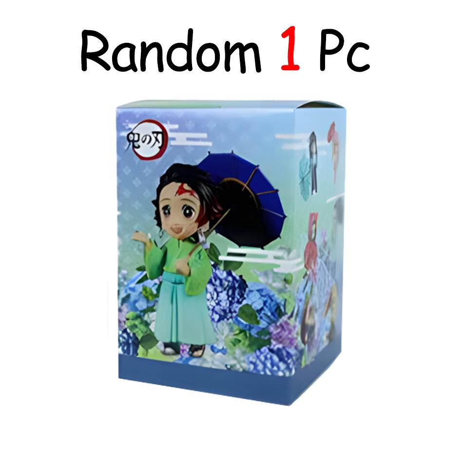 Demon Slayer Kimetsu No Yaiba Plum Rain Mystery Blind Box Tanjirou Nezuko Zenitsu Inosuke Collectible Toy Gift For Manga Lovers