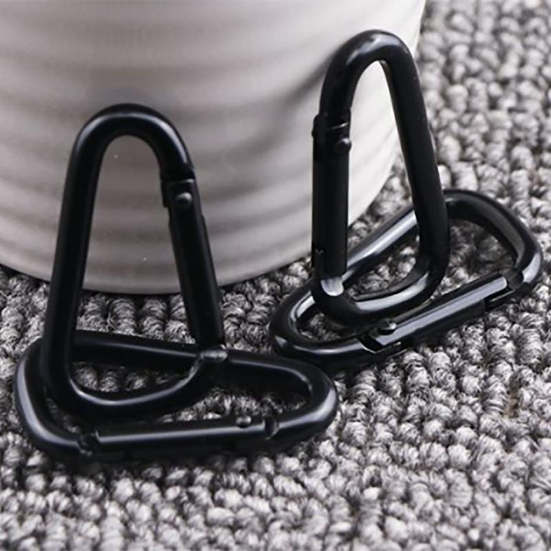 4 Pcs Heavy Duty Spring Snap Hook Small Mountaineering Buckle D Rings Clip Hook Climbing Carabiner Keychain Clip