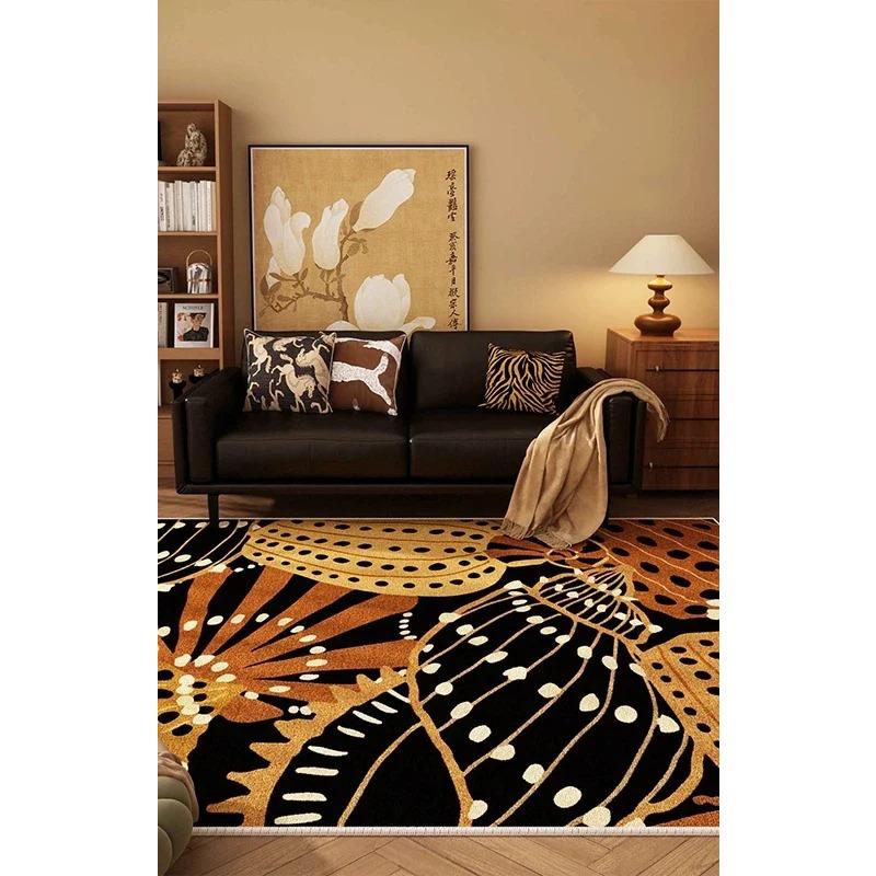 

Luxurious Black White Area Rug Large Non-Slip Living Room Carpet Washable Easy Care Comfortable Bedroom Decorative Floor Mat 60*90cm